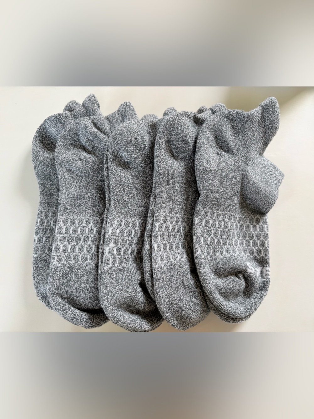 Bombas 5 Pack Gray Cushioned Ankle Socks Size S